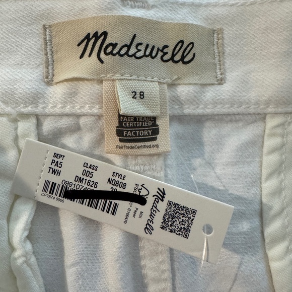 Madewell Denim Pleated Mini Skirt in Tile White • size 28 • NWT • NQ808 • white - Picture 9 of 13